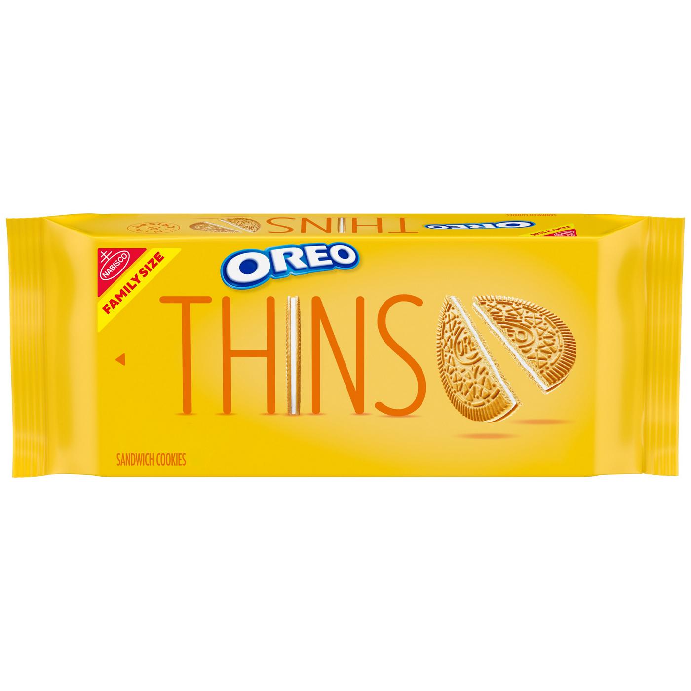 OREO Thins Golden Sandwich Cookies Family Size; image 1 of 16