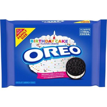 OREO Birthday Cake Chocolate Sandwich Cookies Family Size