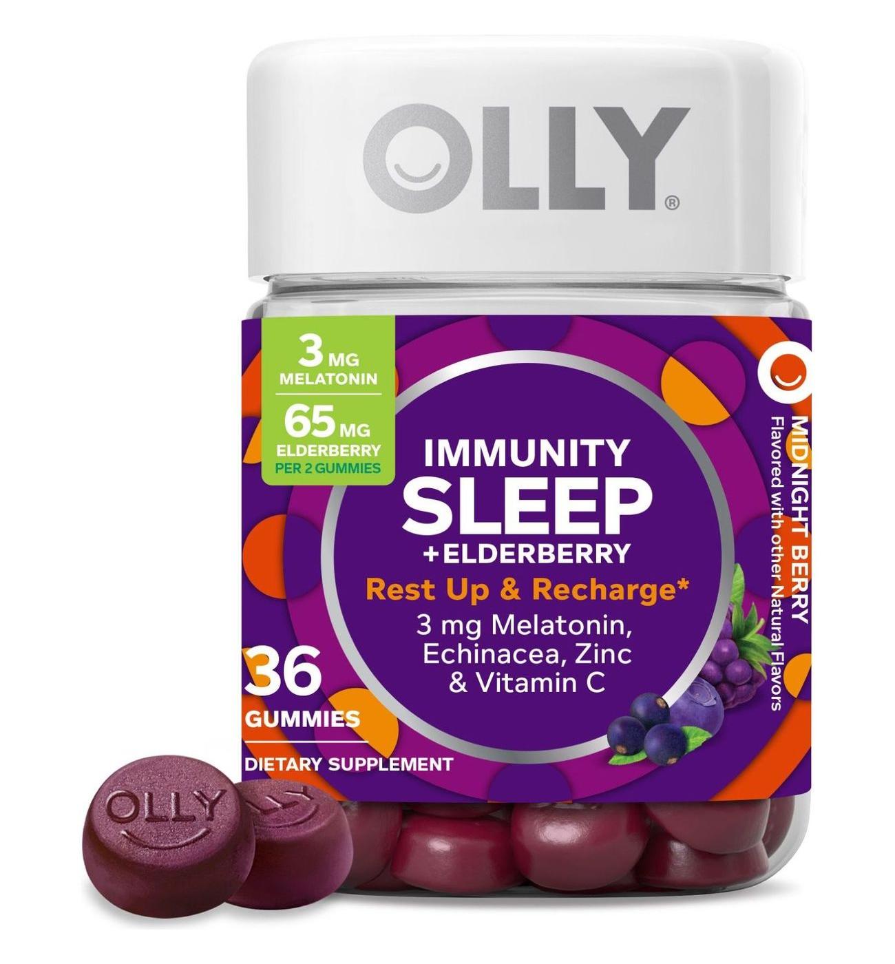 OLLY Immunity Sleep with 65 mg Elderberry & 3 mg Melatonin Gummies - Berry; image 1 of 3