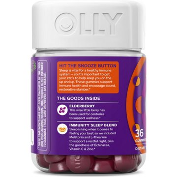 OLLY Immunity Sleep with 65 mg Elderberry & 3 mg Melatonin Gummies - Berry