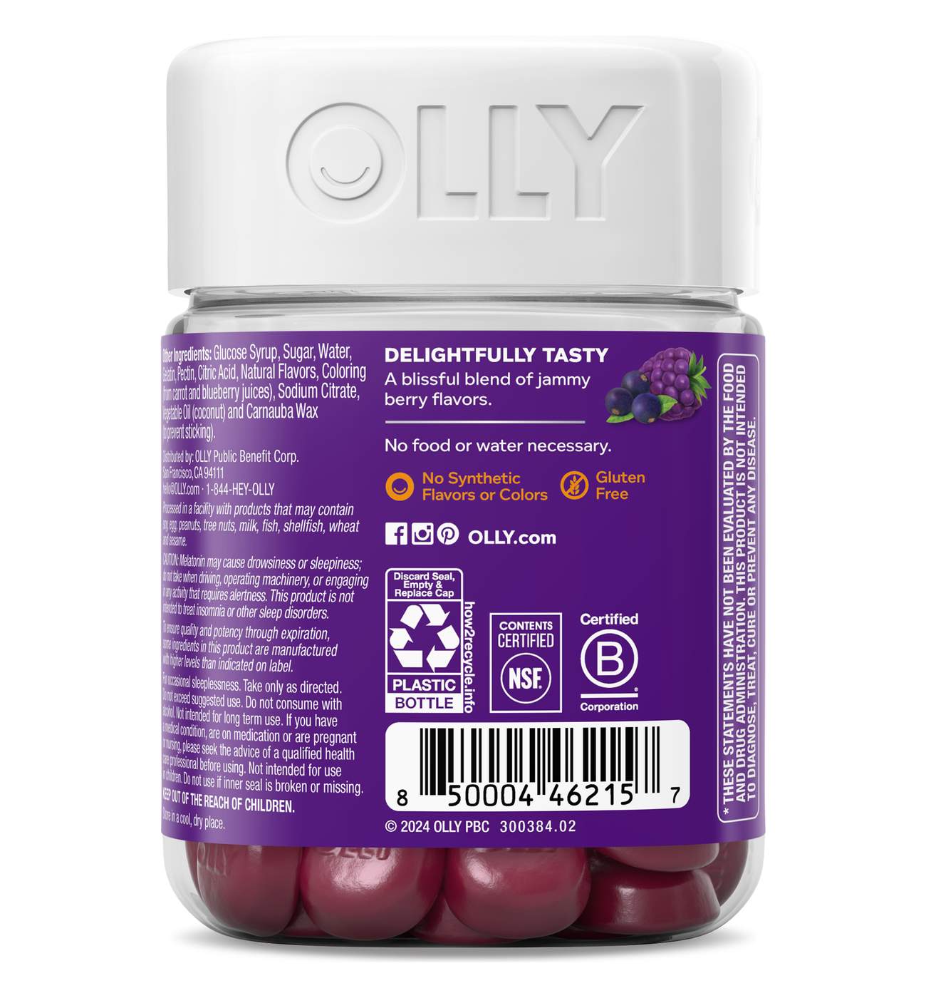 OLLY Immunity Sleep with 65 mg Elderberry & 3 mg Melatonin Gummies - Berry; image 3 of 3