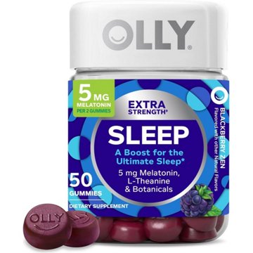 OLLY Extra Strength Melatonin & L-Theanine 5mg Sleep Gummies - Blackberry, 50 ct