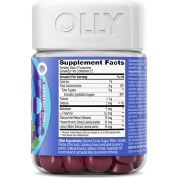 OLLY Extra Strength Melatonin & L-Theanine 5mg Sleep Gummies - Blackberry, 50 ct