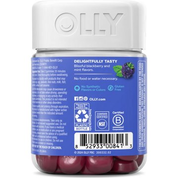 OLLY Extra Strength Melatonin & L-Theanine 5mg Sleep Gummies - Blackberry, 50 ct
