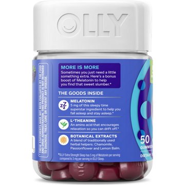 OLLY Extra Strength Melatonin & L-Theanine 5mg Sleep Gummies - Blackberry, 50 ct