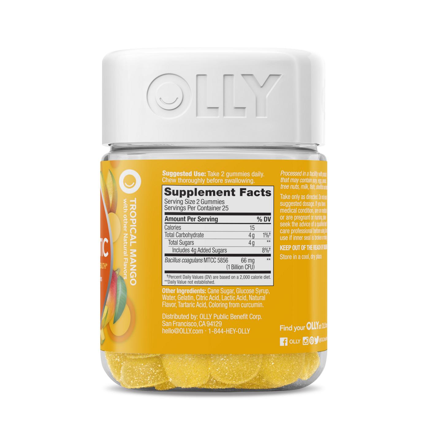 Olly Probiotic Immune & Digestive Health Tropical Mango Gummies; image 2 of 2
