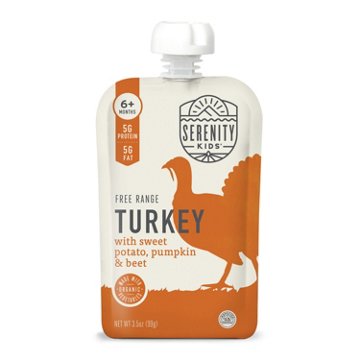 Serenity Kids Organic Pouch - Pasture Raised Turkey Sweet Potato Pumpkin & Beet, 3.5 oz