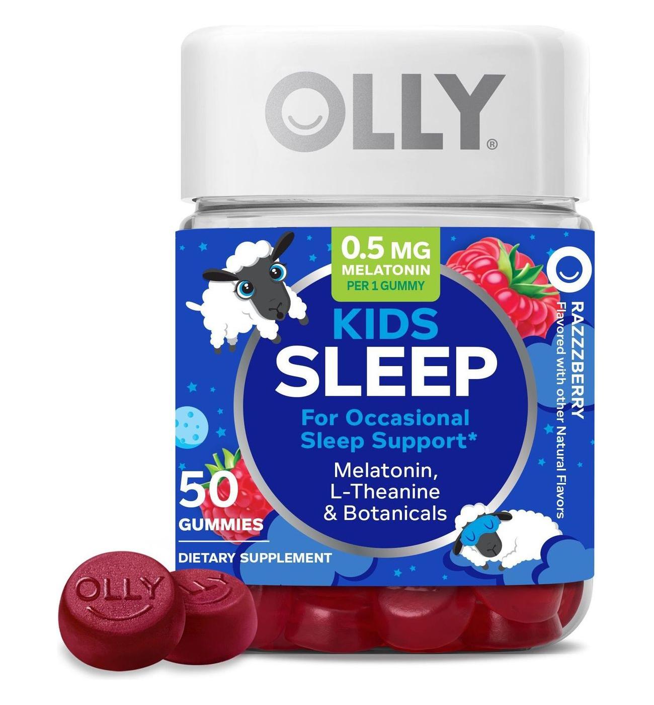 OLLY Kids Melatonin & L-Theanine .5 mg Sleep Gummies - Raspberry; image 1 of 5