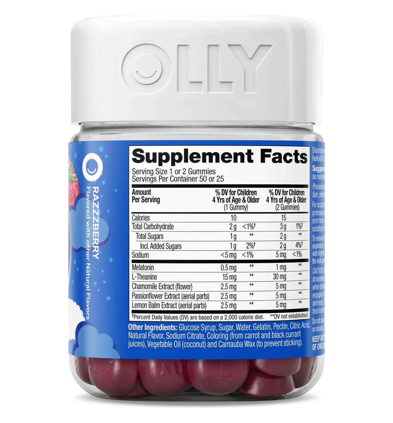 OLLY Kids Melatonin & L-Theanine .5 mg Sleep Gummies - Raspberry; image 2 of 5