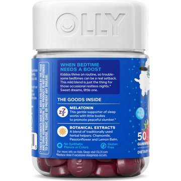 OLLY Kids Melatonin & L-Theanine .5 mg Sleep Gummies - Raspberry, 50 ct