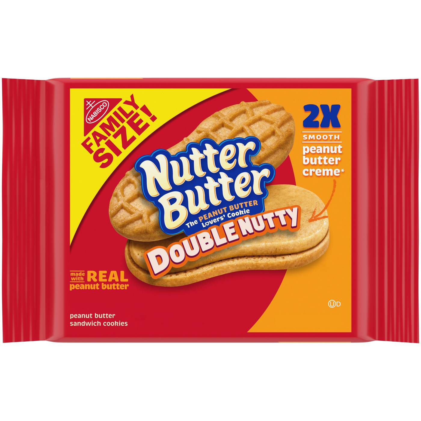 Nutter Butter Double Nutty Peanut Butter Sandwich Cookies Family Size; image 1 of 10