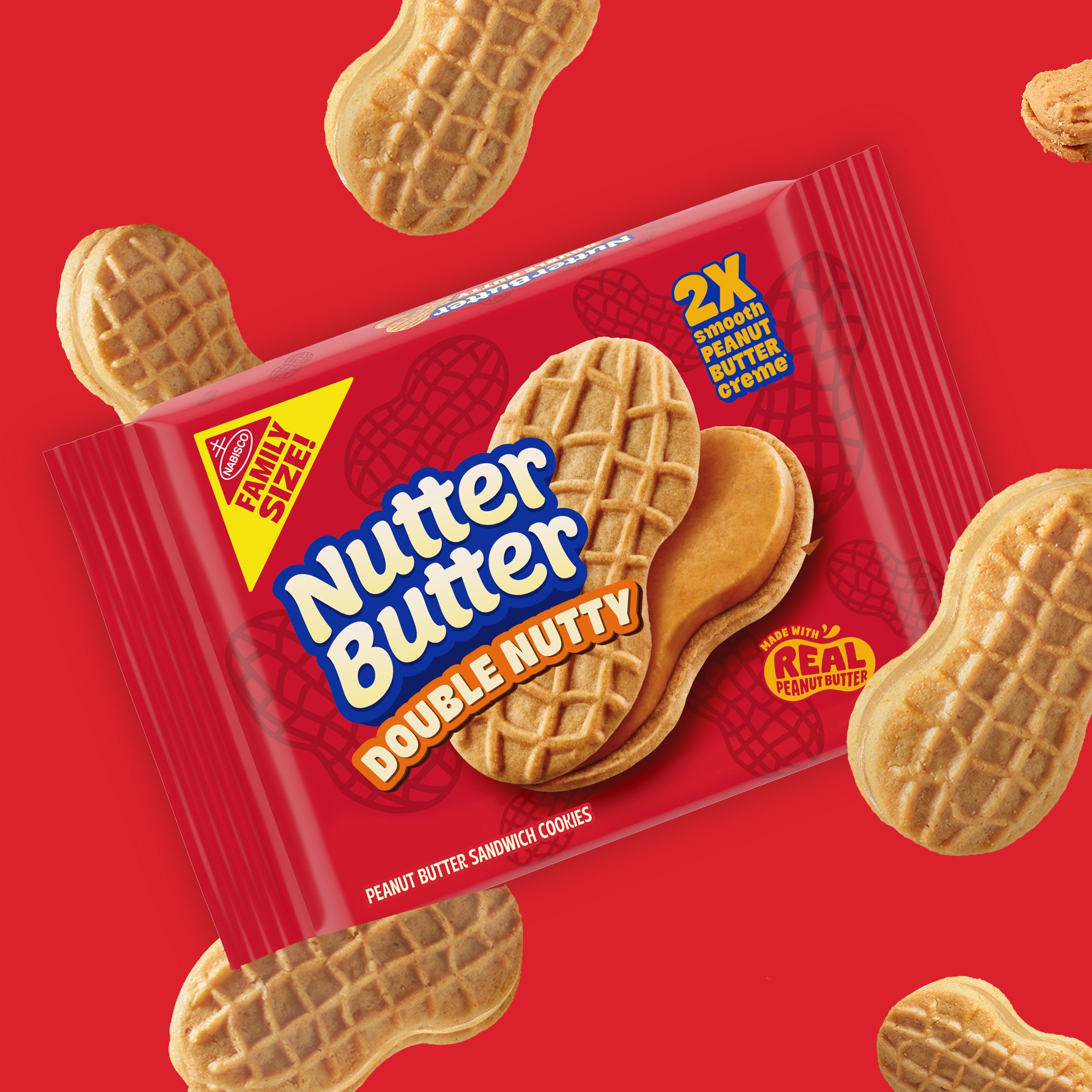 Nutter Butter Double Nutty Peanut Butter Sandwich Cookies - Family