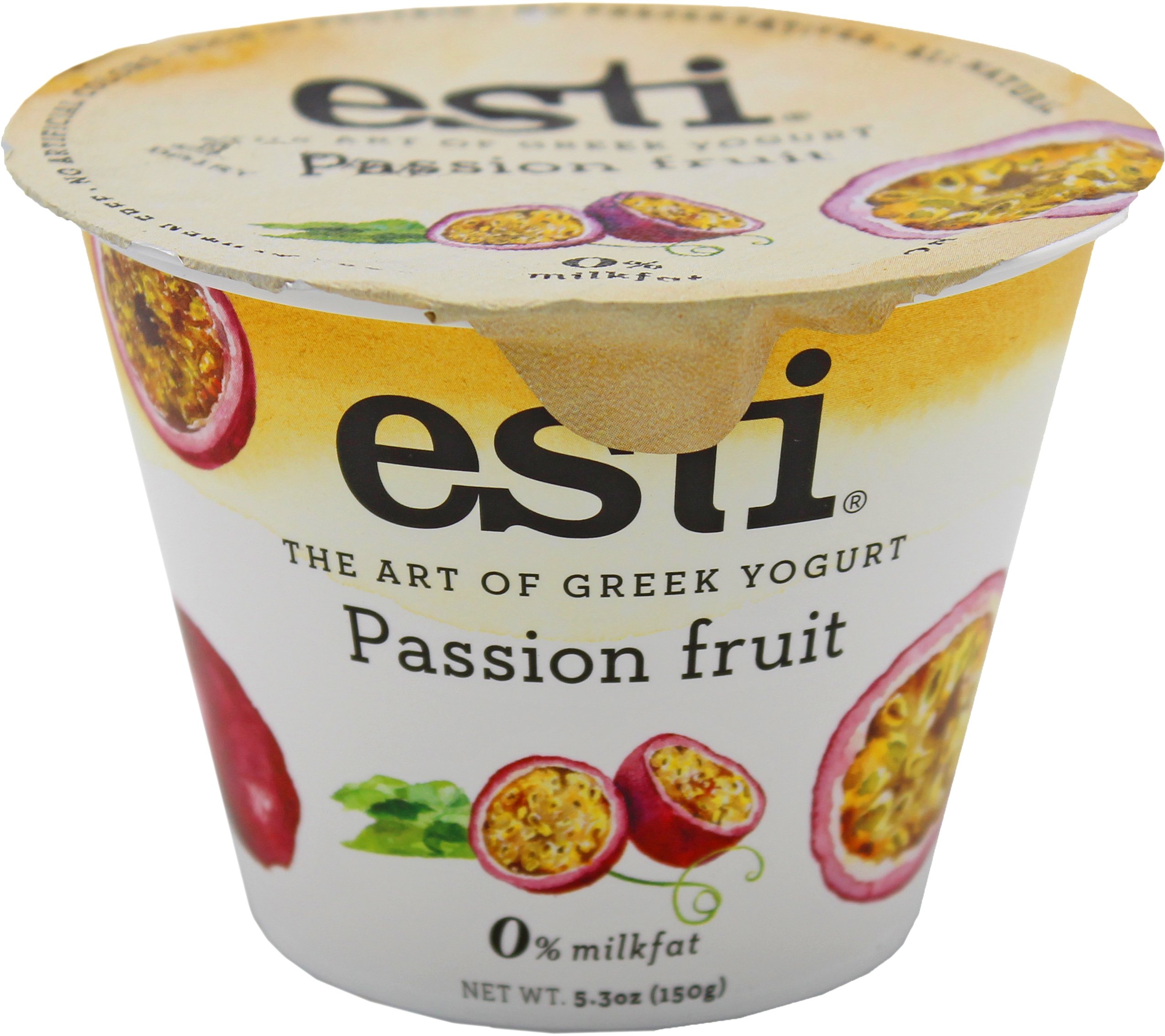 Esti 0%  Milkfat Greek Yogurt - Passion Fruit, 5.3 oz