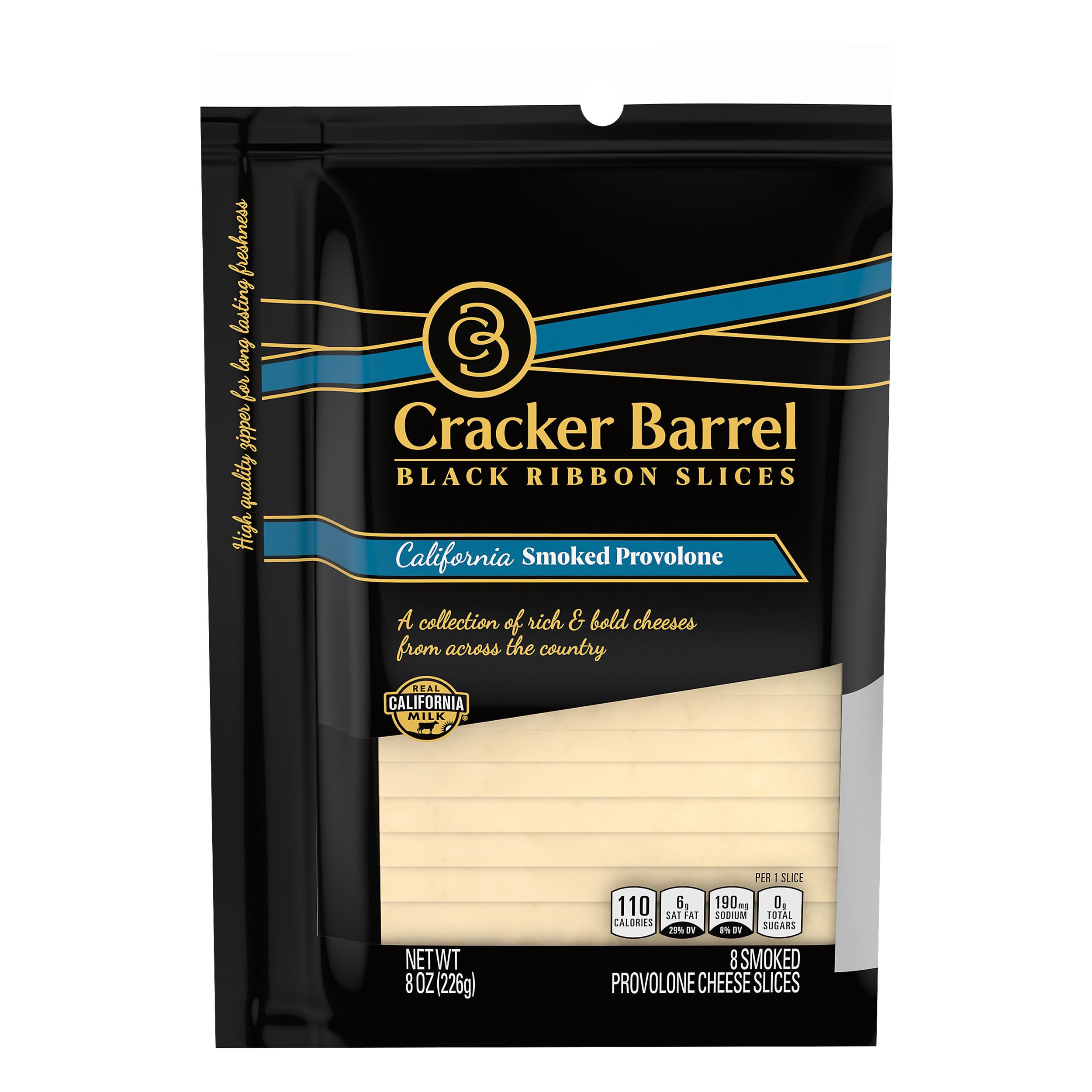 Cracker Barrel California Smoked Provolone Cheese, Sliced Shop Cheese