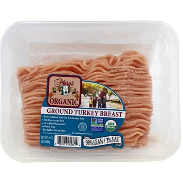 Mary's Free Range Organic Ground Turkey Breast - 98% Lean, 1 lb
