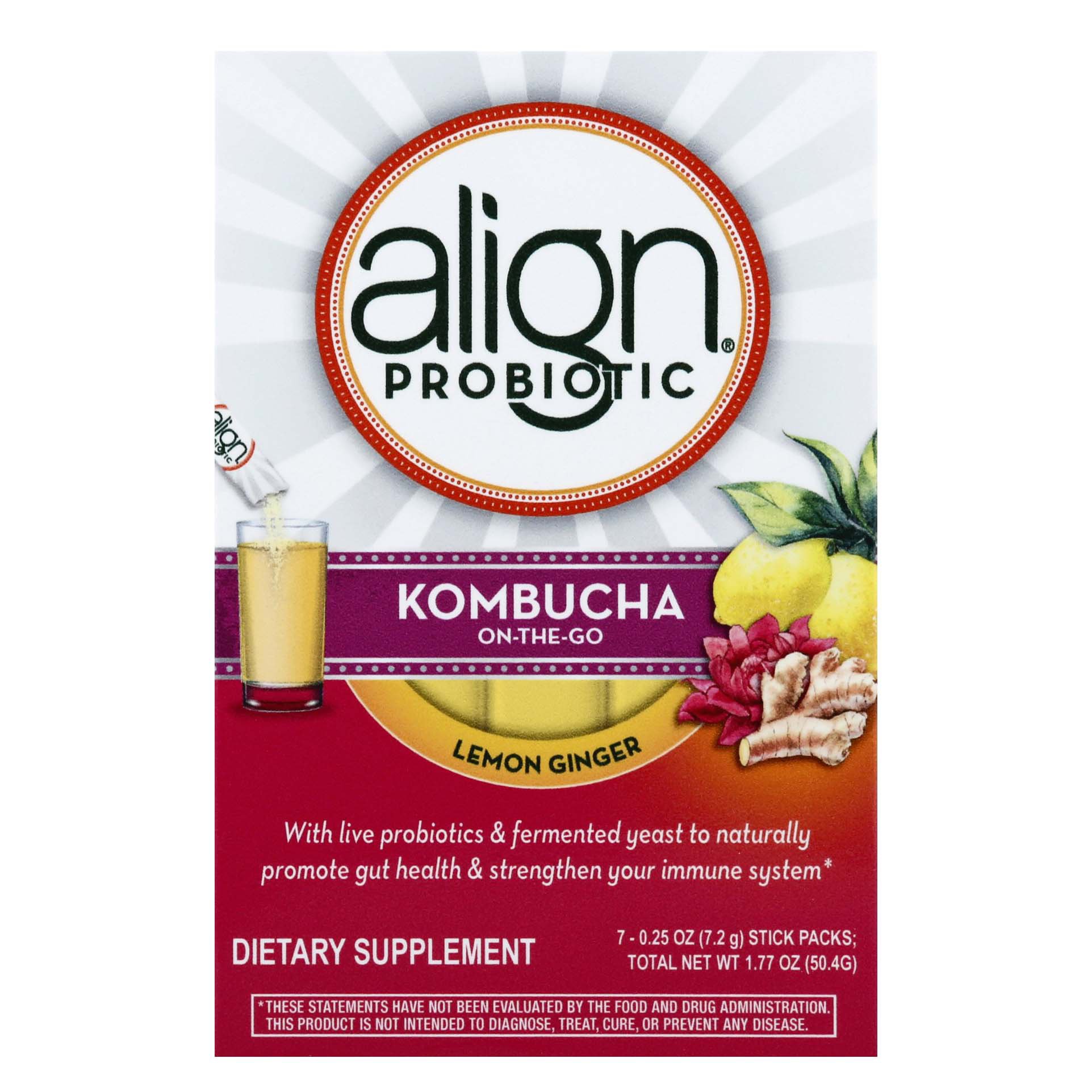 Align Probiotic Kombucha OnTheGo Lemon Ginger Shop Diet & Fitness