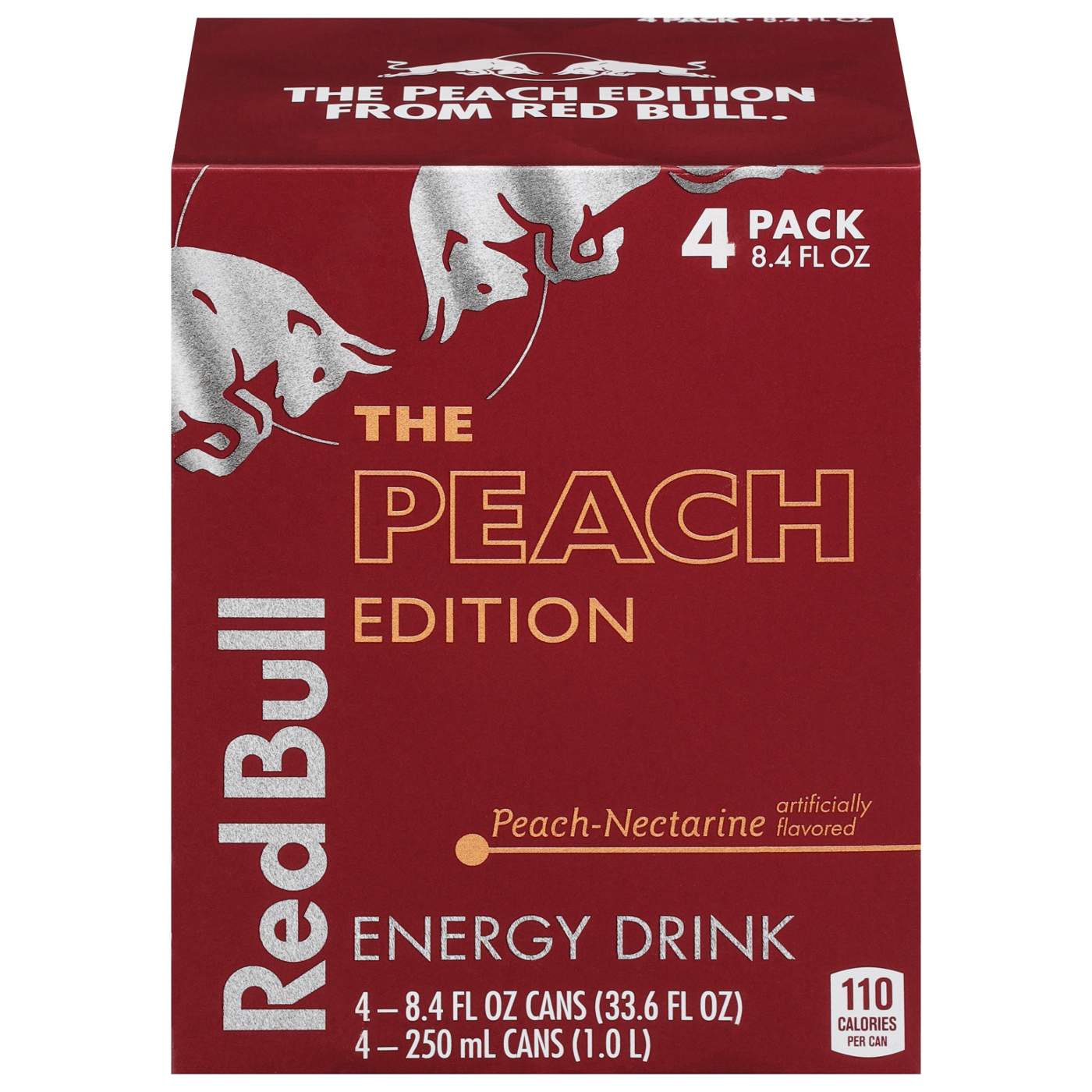 Red Bull The Peach Edition Peach-Nectarine Energy Drink 4 pk Cans; image 1 of 7