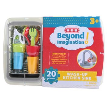 H-E-B Beyond Imagination! Motorized Wash Up Kitchen Sink Playset, 20 pc