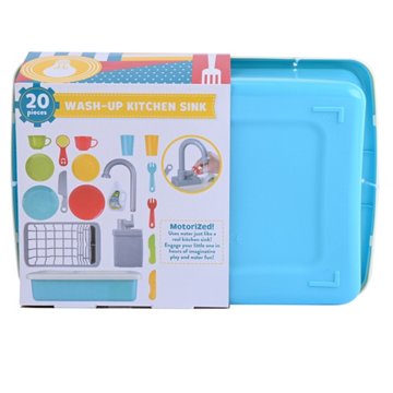 H-E-B Beyond Imagination! Motorized Wash Up Kitchen Sink Playset, 20 pc