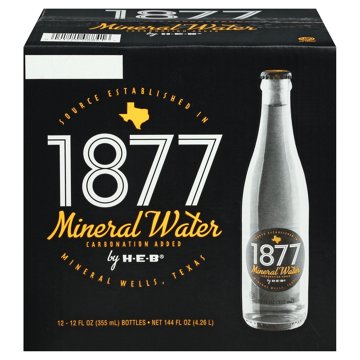 H-E-B 1877 Mineral Water 12 pk Bottles, 12 oz