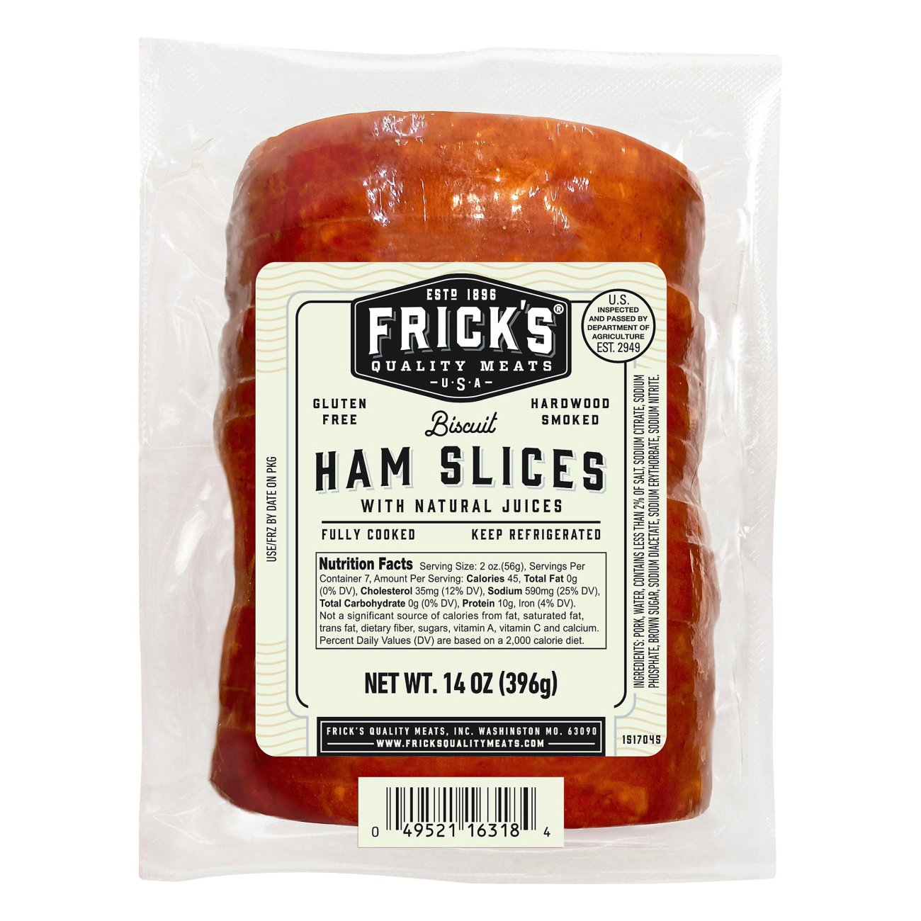 Frick's Fully Cooked Hardwood-Smoked Biscuit Ham Slices - Shop Pork At ...