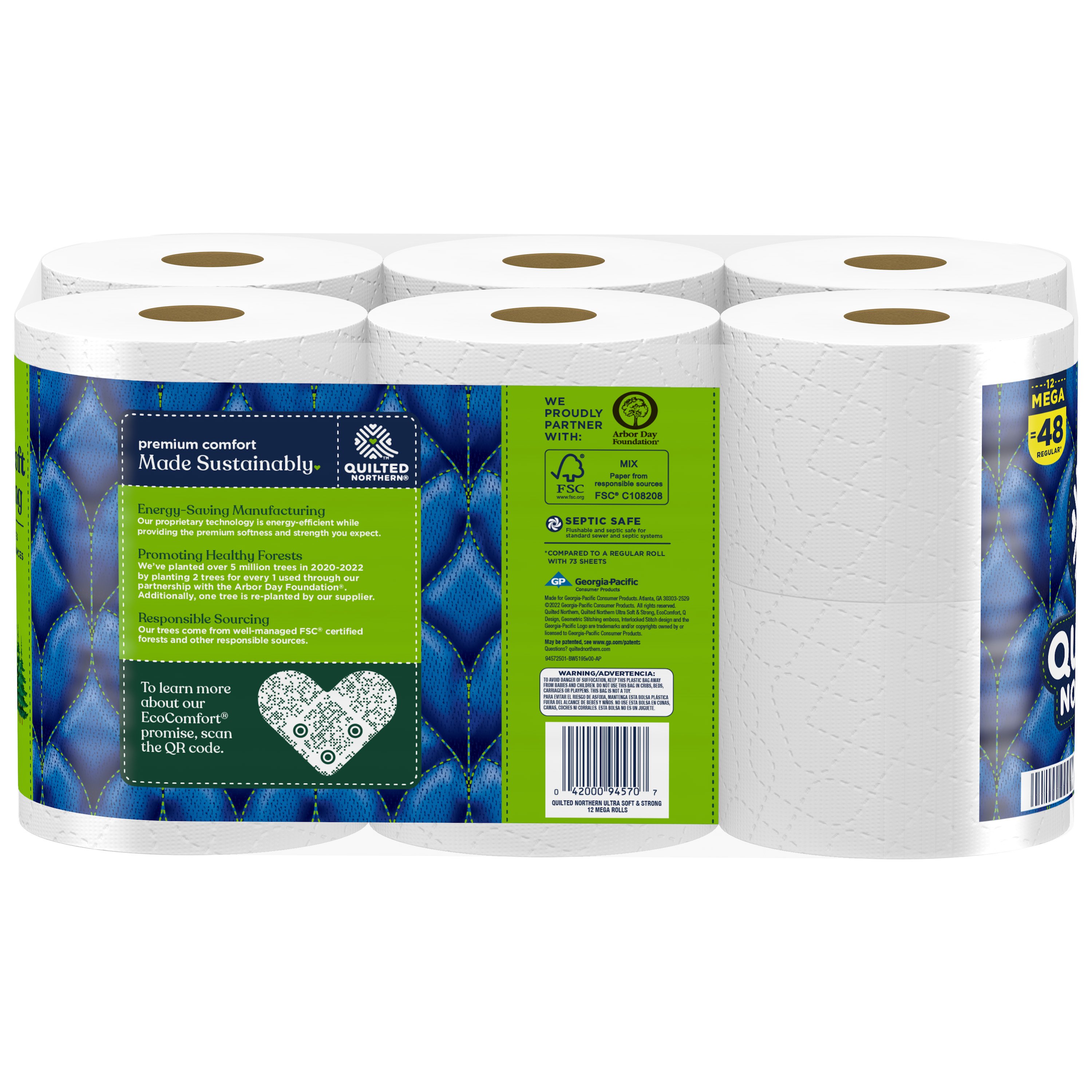Quilted Northern Ultra Soft & Strong Bathroom Tissue, Unscented, Mega Roll,  2-Ply, Toilet Paper