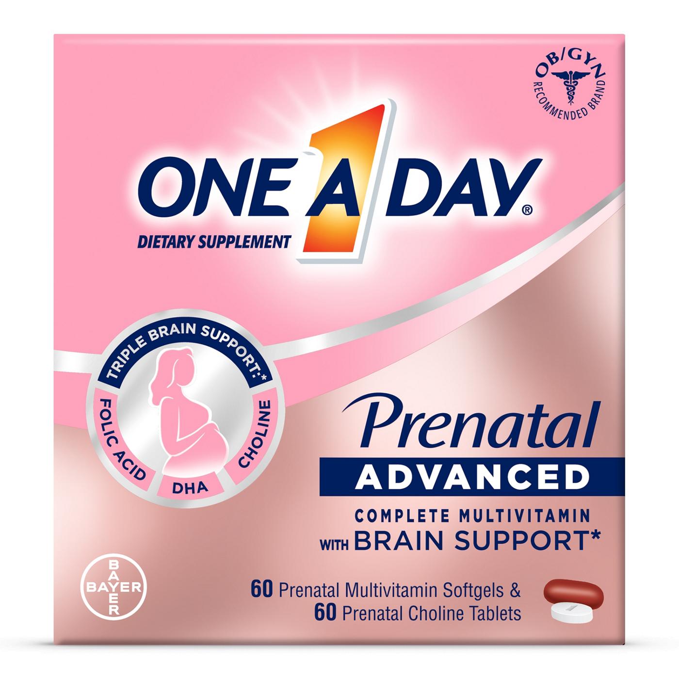 One A Day Prenatal Advanced Multivitamins & Choline with Brain Support Multipack; image 1 of 8
