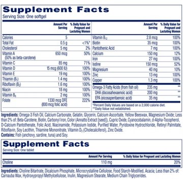 One A Day Prenatal Advanced Multivitamins & Choline with Brain Support Multipack, 120 ct