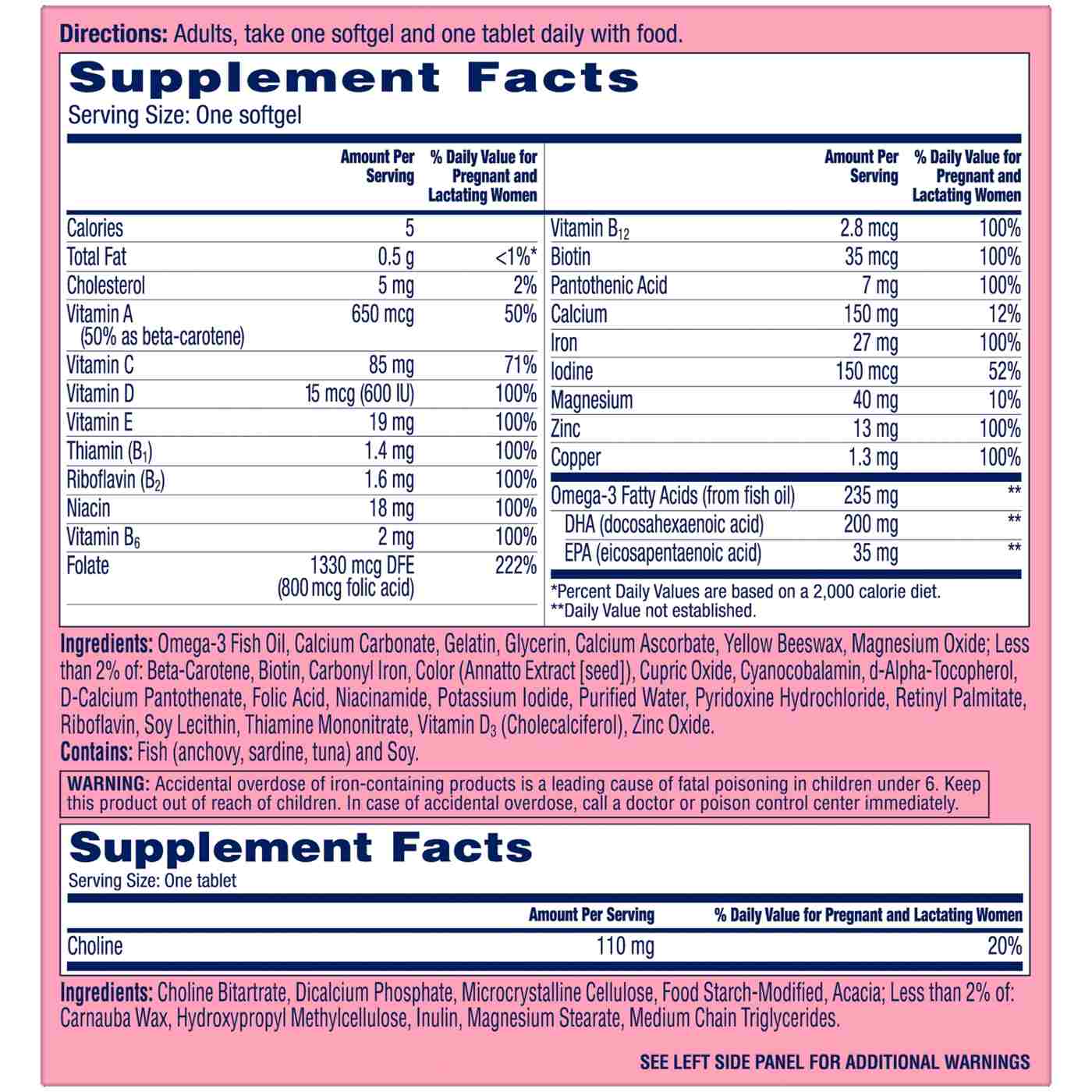 One A Day Prenatal Advanced Multivitamins & Choline with Brain Support Multipack; image 6 of 8