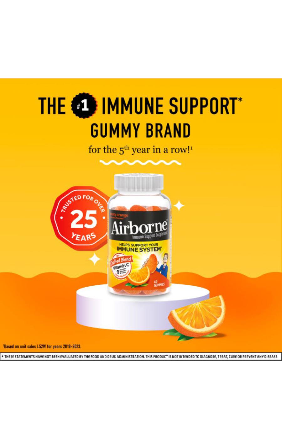 Airborne Immune Support Gummies, Zesty Orange; image 2 of 4