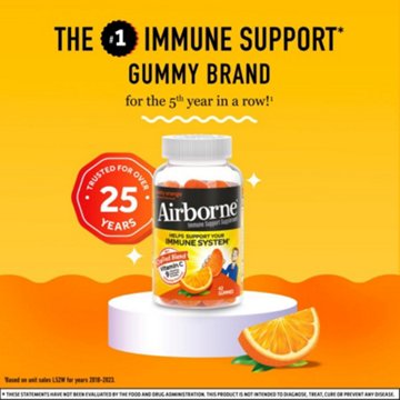 Airborne Immune Support Gummies, Zesty Orange, 42 ct