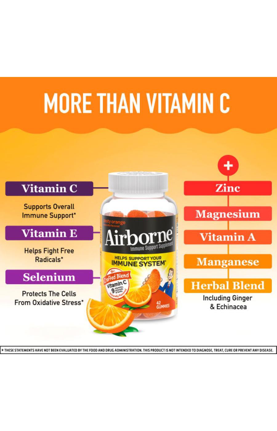 Airborne Immune Support Gummies, Zesty Orange; image 4 of 4