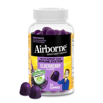 Airborne Elderberry + Zinc & Vitamin C Gummies For Adults, 50 ct