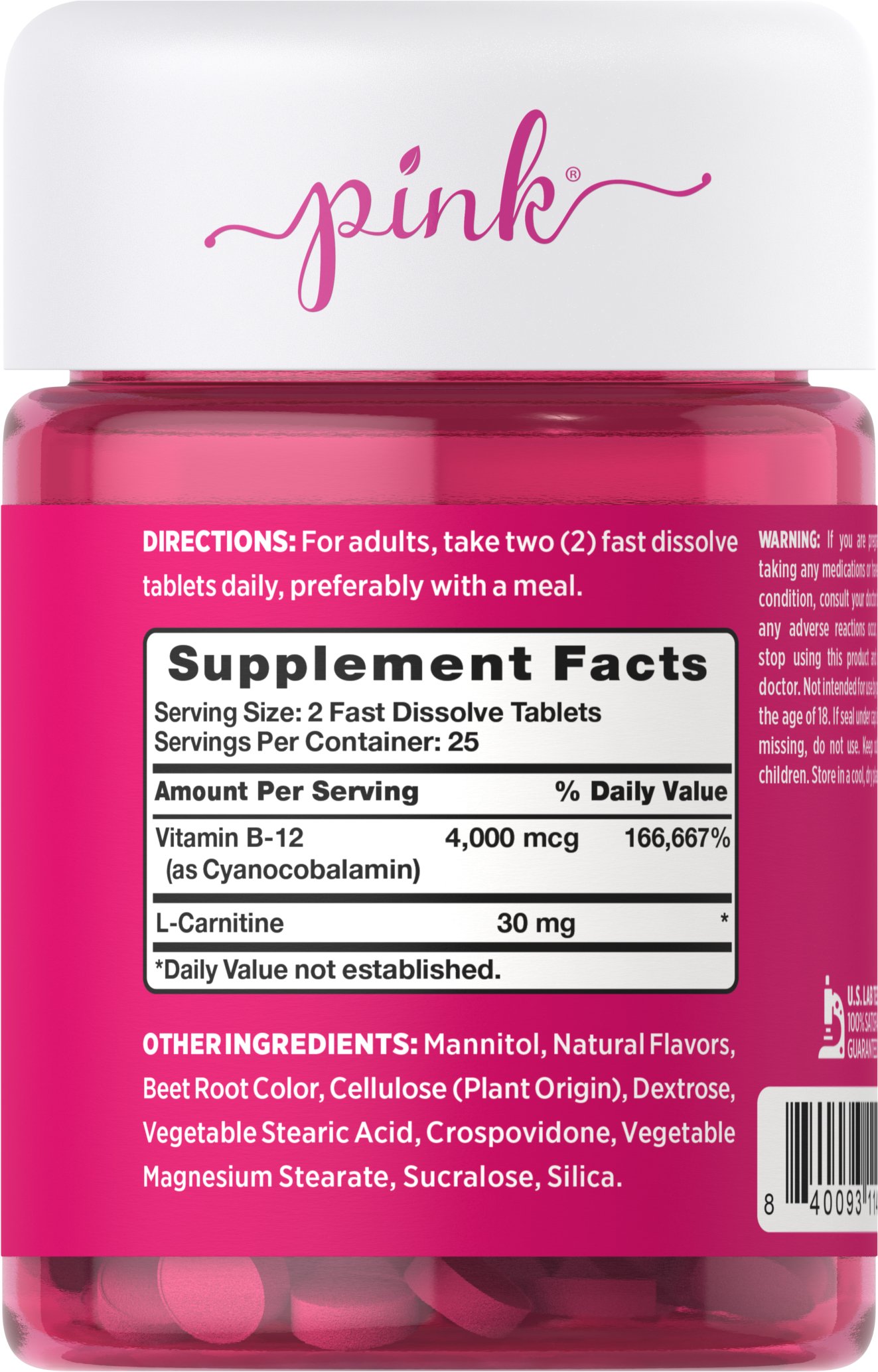 Pink Get Up & Go B12 + L-carnitine