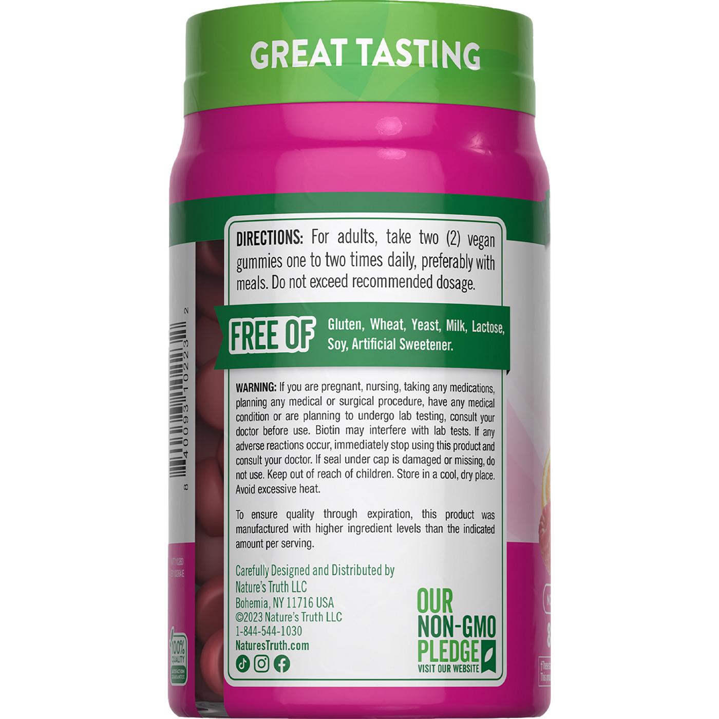 Nature's Truth Hair, Skin & Nails Biotin 2500mcg Gummies - Fruit Flavor; image 2 of 4