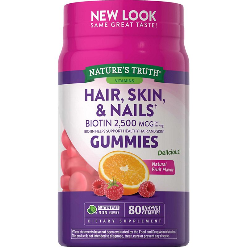 Nature's Truth Hair ,Skin & Nails 2,500 mcg Biotin Gummies - Shop Vitamins  & Supplements at H-E-B