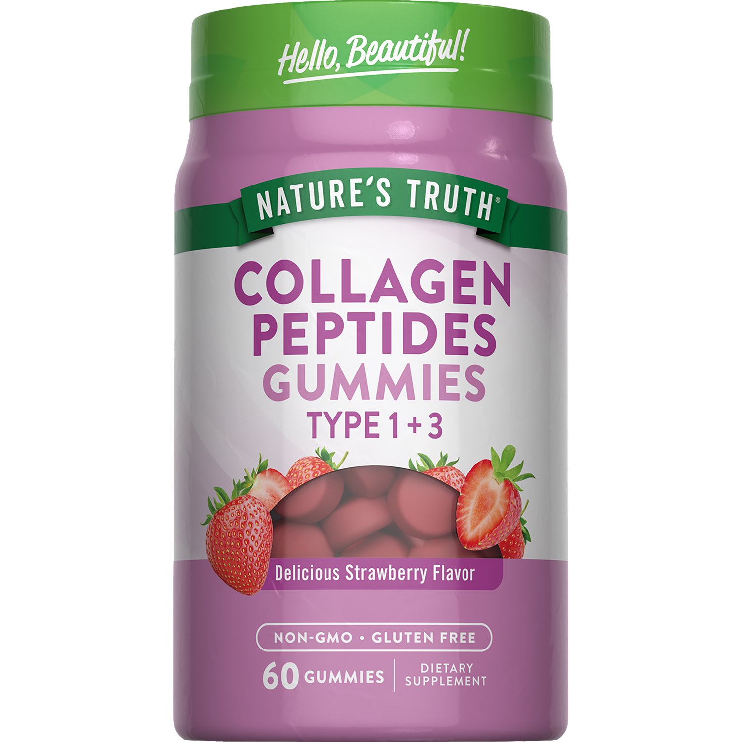 Nature's Truth Type 1 + 3 Collagen Peptides Gummies - Strawberry, 60 ct