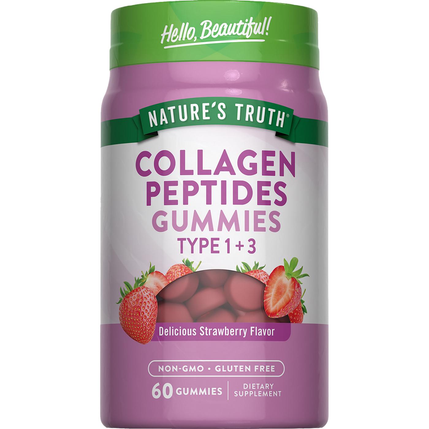 Nature's Truth Type 1 + 3 Collagen Peptides Gummies - Strawberry; image 1 of 4