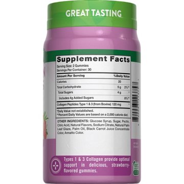 Nature's Truth Type 1 + 3 Collagen Peptides Gummies - Strawberry, 60 ct