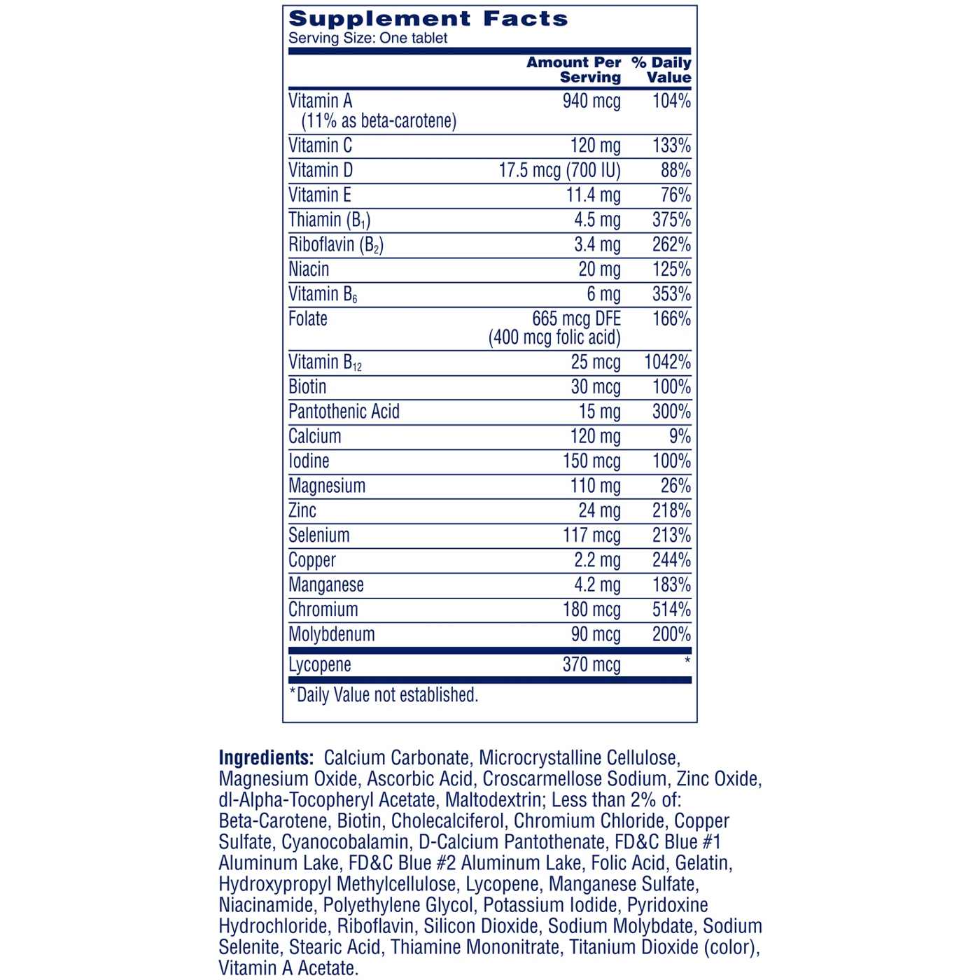 One A Day Mens 50+ Complete Multivitamin; image 4 of 4