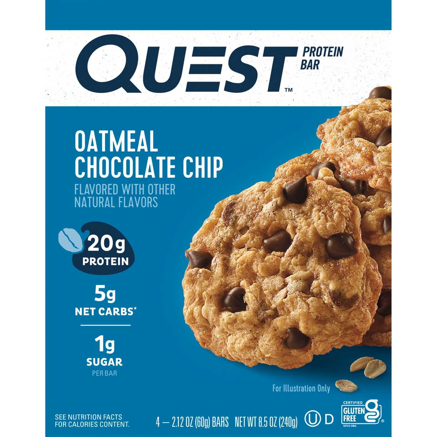 Quest 20g Protein Bars - Oatmeal Chocolate Chip; image 1 of 2