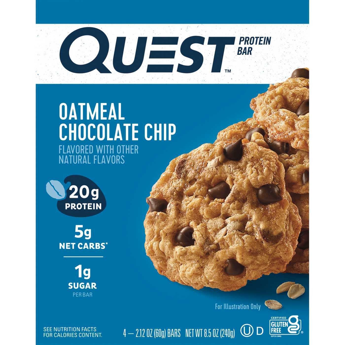 Quest 20g Protein Bars - Oatmeal Chocolate Chip; image 1 of 3