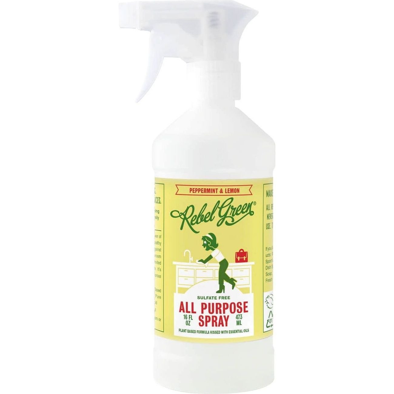 Rebel Green All Purpose Spray - Peppermint & Lemon, 16 oz