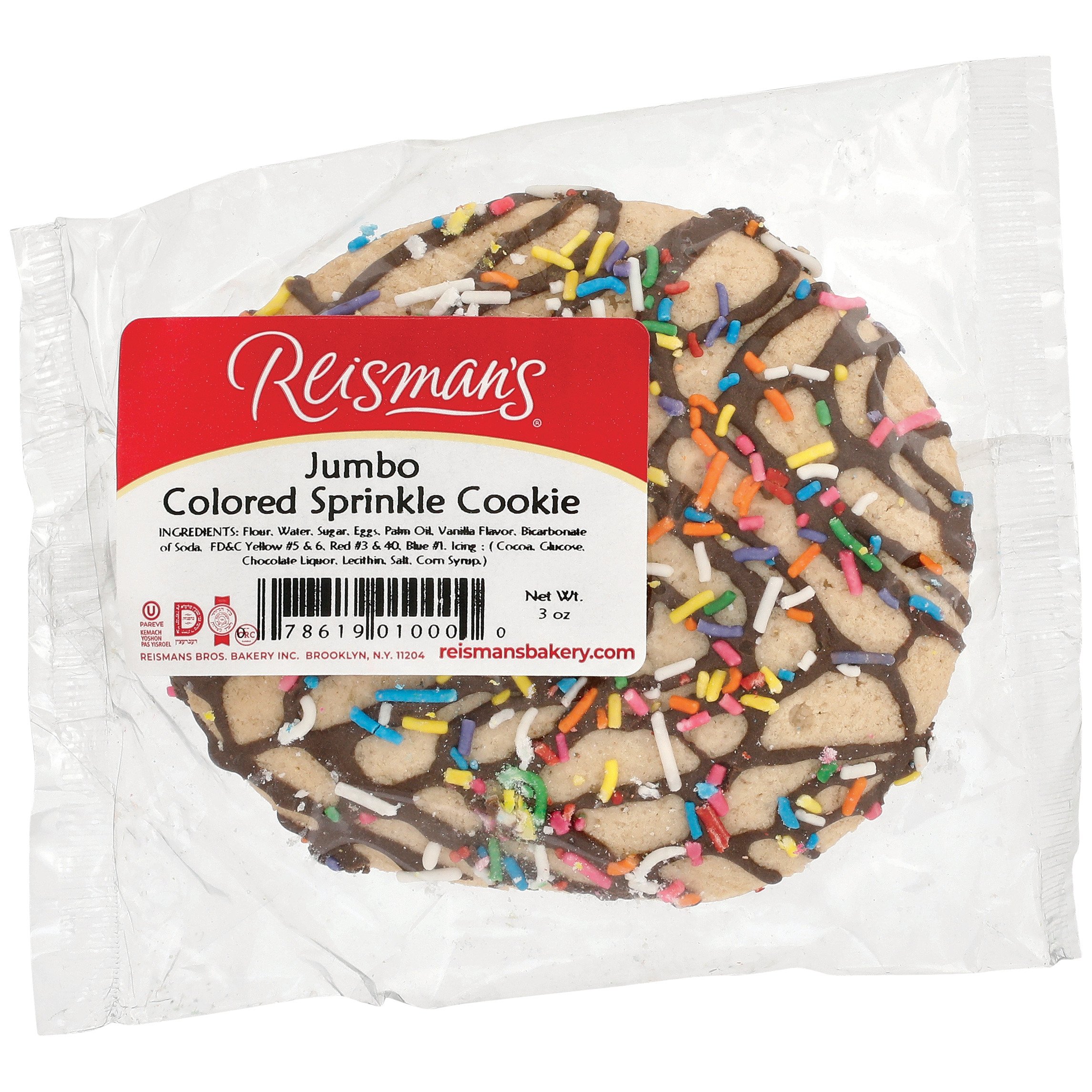 Reisman's Jumbo Colored Sprinkle Cookie, Kosher Shop Cookies at HEB