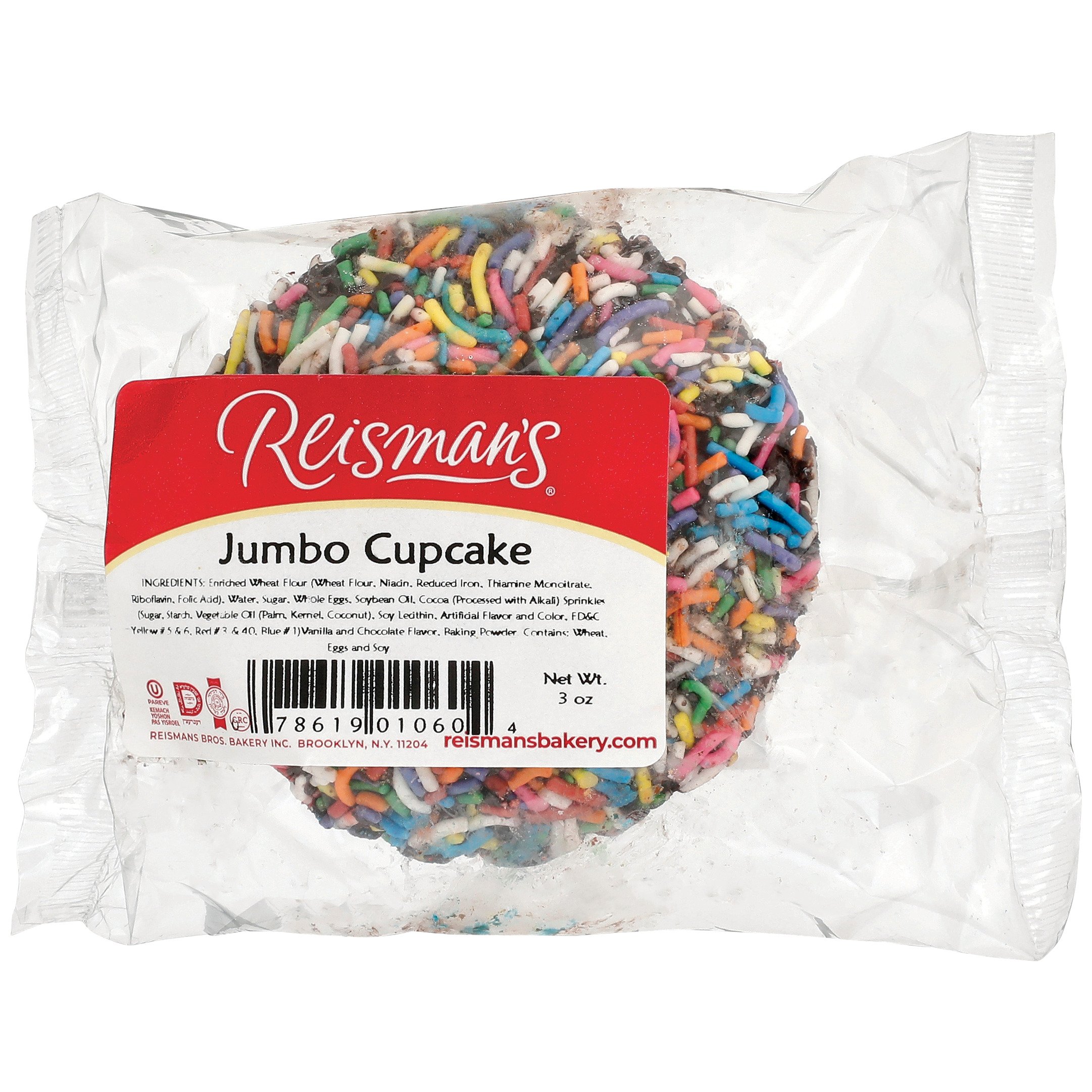Reisman's Jumbo Cupcake with Sprinkles, Kosher Shop Cupcakes at HEB