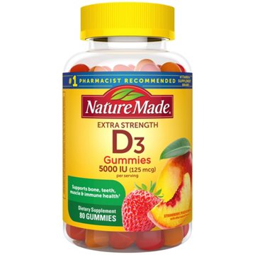 Nature Made Extra Strength Vitamin D3 125 mcg Adult Gummies, 80 ct