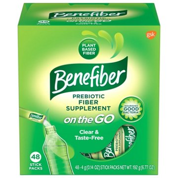 Benefiber On the Go Prebiotic Fiber Supplement Powder for Digestive Health, Unflavored Powder Stick Packs
