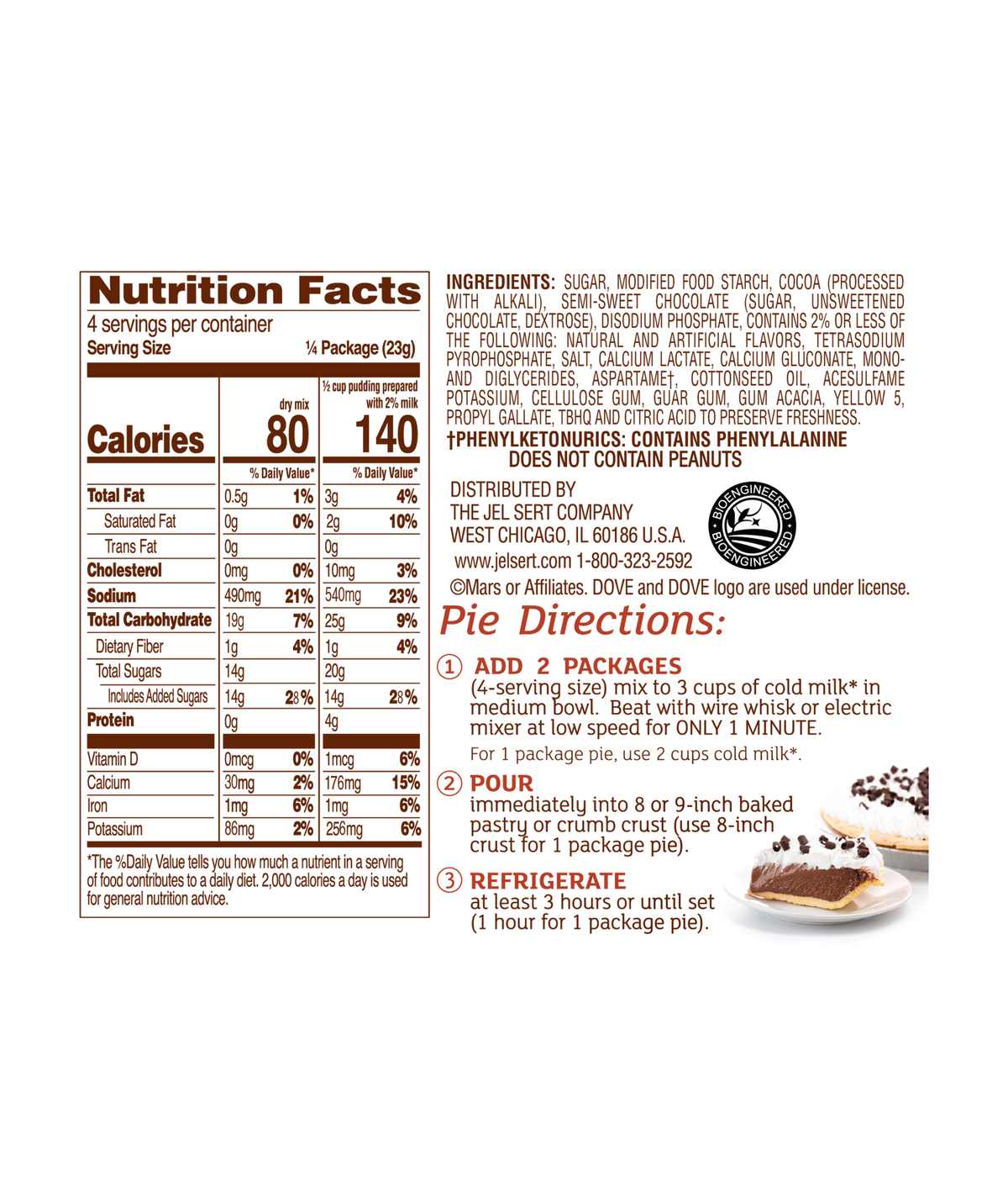 Dove Instant Pudding - Peanut Butter Milk Chocolate; image 3 of 4