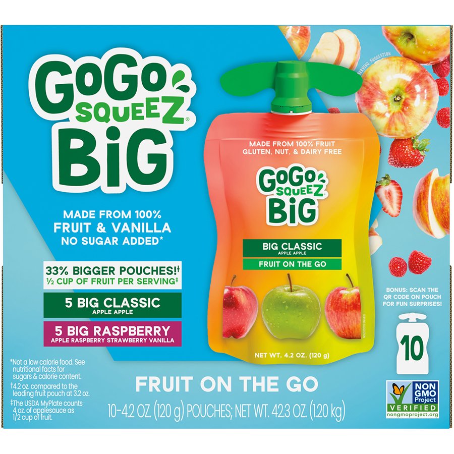 GoGo squeeZ Big Classic Apple and Raspberry Fruit on the Go Shop