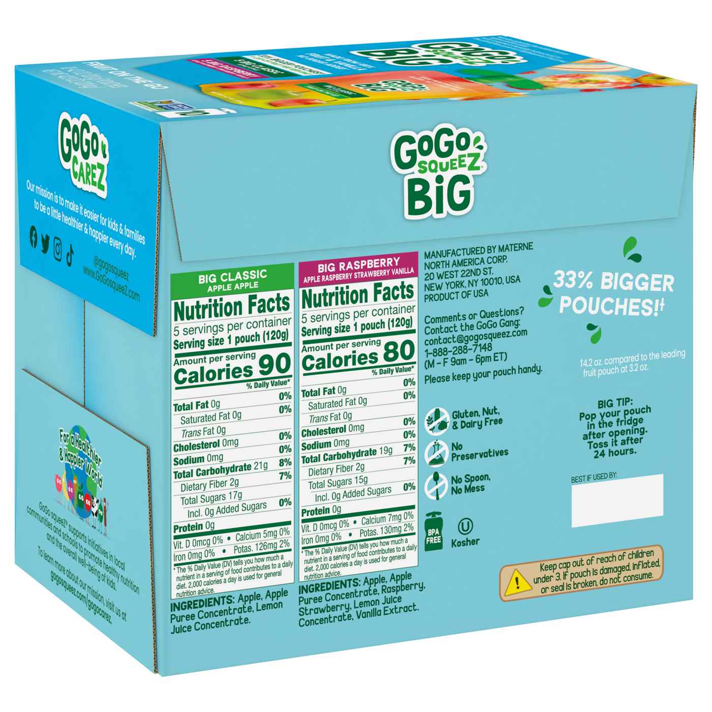 GoGo squeeZ Big Classic Apple and Raspberry Fruit on the Go; image 2 of 5